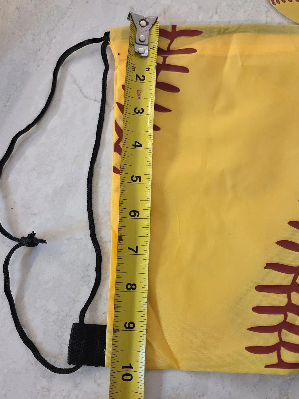 Softball-Themed Drawstring Bags, Paper Softballs & Key Chains -